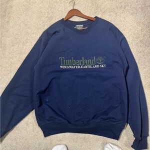 Vintage Timberland Black and Olive Embroidered Sweater